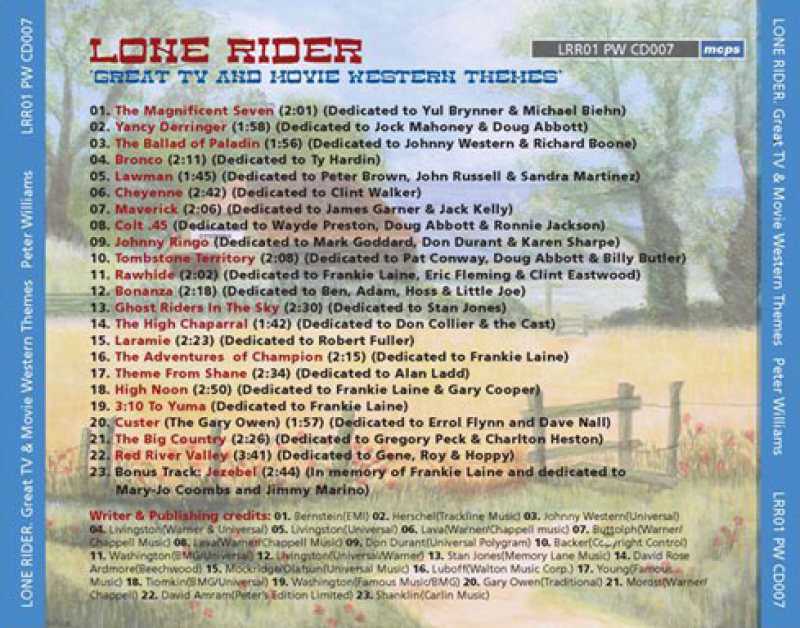 Peter Williams Lone Rider CD back